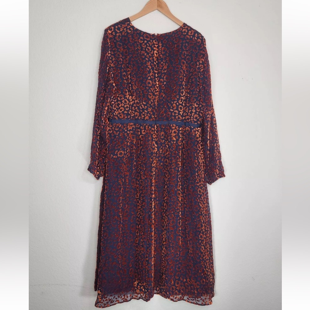 Boden Marie Devore Velvet And Silk Midi Dress